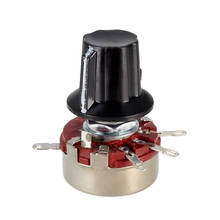 uxcell WH118 100K Ohm Variable Resistors Single Turn Rotary Carbon Film Potentiometer w Knobs 2024 - compre barato
