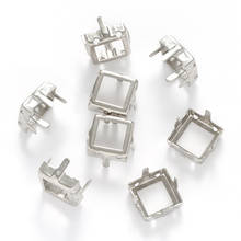XIAOPU-diamantes de imitación cuadrados vacíos, piedras para coser, contenedor, y dorado Color plateado, Base de diamantes de imitación, accesorios de cristales de costura 2024 - compra barato