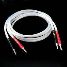 Par de cables de altavoz Hifi chapados en plata 5N OCC de alta gama, conector banana a banana, hifi 2024 - compra barato