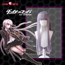 UWOWO Danganronpa Kyoko Kirigiri Cosplay Wig The Ultimate 90cm Lilac Long straight Hair 2024 - buy cheap