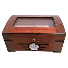 Cohiba-humidificador de cigarros de vidrio forrado de madera de cedro de alta gama, humidificador con cerradura, higrómetro, exhibición de cigarros, soporte de almacenamiento de tabaco 2024 - compra barato