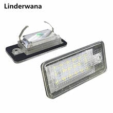 For Audi A3 S3 A4 B6 B7 S4 A6 C6 S6 A8 S8 Q7 RS4 RS6 18LED License Plate Light 6500K 12V Number Lamps Plate Light 2Pcs 2024 - buy cheap