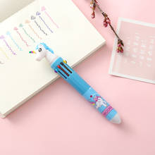 12pçs caneta esferográfica fofa de 10 cores, caneta esferográfica multifuncional de bolas de mão estudante notebook, clique, caneta rollerball de 10 cores 2024 - compre barato