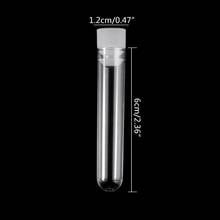 10Pcs Clear Plastic Test Tube With Cap 12x60mm U-shaped Bottom Long Test Tube Lab Supplies 2024 - buy cheap