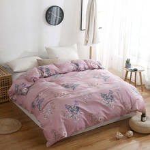 1 шт. пододеяльник, Розовый пододеяльник, покрывало из чистого хлопка, постельное белье с цветами, одинарное, двуспальное, с молнией, одеяло, чехол 2024 - купить недорого