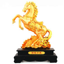 Golden horse statue handicrafts Great Wall horse household decoration feng shui mascot opening gifts good luck Resin decoration 2024 - buy cheap