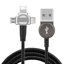 180 Degree Design Type Magnetic Charging USB Cable Type C Micro Double Charge 480Mps  For iPhone For Android Type C 1.2M 2024 - buy cheap