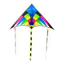 Large Colorful Rainbow Kite Delta Long Tail Nylon Outdoor Surf Kids Toys Flying Kid With Kite Kites Outdoor Line For Chi 2024 - buy cheap