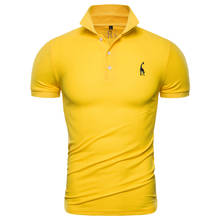 deer embroidery Cotton polo shirts men Business Solid color Casual summer Short sleeve polo shirt men Brand Giraffe tops man 2024 - buy cheap