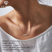 CC Stainless Steel Necklace For Women Trendy Fine Jewelry Strip Shape Dainty Choker Necklaces Pendant Party Accessories YX15468 2024 - buy cheap