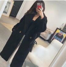 Faux Fur Coat Women  Autumn Winter Elegant Cashmere Oversize Long Teddy Coat Plush Warm Overcoat Female Fake Fur Outwears K1330 2024 - buy cheap