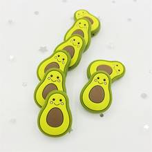 10pcs Avocado Baby Teether Silicone Toys Beads Food Grade BPA Free DIY Pacifier Clips Jewelry Chew Necklace Pendant 2024 - buy cheap