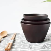 3 Sizes Natural Wooden Food Containers Bamboo Bowl Tableware Kitchen Bowl Soup Noodle Rice Dinner Dishes For Family 2024 - buy cheap