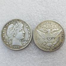 USA  Barber Quarter Dollars 1898 Different Mint  Silver Plated Copy Coin 2024 - buy cheap