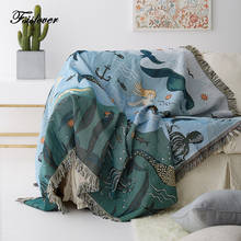 FSISLOVER ins мягкое одеяло для путешествий Манта оригинальный дизайн Русалка диван полотенце вязаный диван подушка легкое одеяло для самолета 2024 - купить недорого