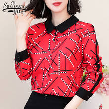 Autumn 2021 New Casual Elegant Womens Tops and Blouses Long Sleeve Women Shirts Turn-down Collar Slim Women Clothing 5984 50 2024 - buy cheap