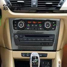Molduras interiores de estilo de coche, pegatinas embellecedoras de cubierta de botón de Panel de CD de aire acondicionado de fibra de carbono para BMW E84 X1, accesorios 2024 - compra barato