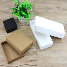 Cajas de cartón para embalaje de joyería/regalo, cajas de papel Kraft para manualidades, cartón blanco, 4 tamaños, venta al por mayor, 50 unids/lote 2024 - compra barato