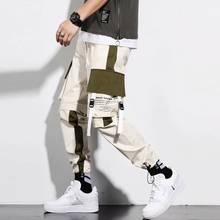 Брюки-карго Techwear мужские, пряжка с лентой брюки для бега, с несколькими карманами, в Корейском стиле, спортивные штаны в стиле хип-хоп, на осень 2024 - купить недорого