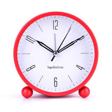 Reloj de Metal redondo de 4 pulgadas, despertador silencioso de moda Simple para estudiantes, reloj de mesa luminoso, decoración del hogar 2024 - compra barato