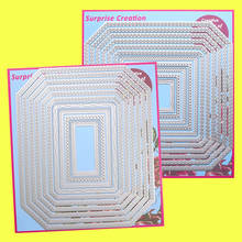 2-Set Large Cutting Dies Polygon Rectangle & Square Scrapbook Cardmaking Paper Craft DIY Metal Stencil Surprise Creation 2024 - buy cheap