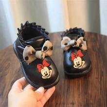 Disney children's cartoon Minnie Mickey non-slip soft sole casual shoes cotton shoes short boots girls leather boots 2024 - buy cheap