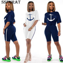 SSEURAT  Casual Tracksuit Women Two Piece Set Summer T-Shirts And Shorts sets Print Short Sleeve Top Tees Female Suits 2021 2024 - buy cheap