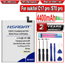 Hsabat bateria de alta capacidade de 4400mah, para oukitel s70 pro e oukitel c17 pro smartphone 2024 - compre barato