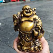 Buddhism Chinese Brass Stand Happy Laugh Maitreya Buddha Wealth Statue 2024 - buy cheap