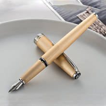 Qualidade de luxo marca herói 981-1 caneta fonte caixa de presente conjunto escovado fosco ouro tinta canetas papelaria escritório escola suprimentos 2024 - compre barato