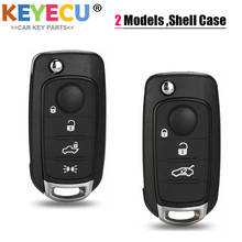 Keyecu-capa de chave para fiat 500, 500x, toro egea punto, com controle remoto, dobrável, com 3 ou 4 botões 2024 - compre barato