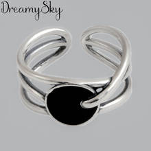 Novo verão boêmio vintage grande anel preto para mulher antigo anéis de junta boho jóias anillos 2024 - compre barato