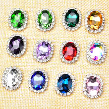 15Pcs High Quality 13*18Mm Oval Shape Flower Rhinestone Crystal Glass Diamond Sew On Stone Strass Wedding Dress Hair Accessories 2024 - buy cheap