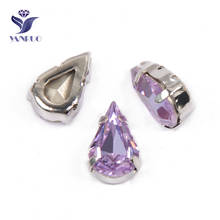 Yanruo 4300 todos os tamanhos violeta formato de pera, costura em pedras, glitter strass ponto traseiro cristal strass para artesanato 2024 - compre barato