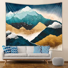 Tapiz de pared de paisaje Trippy, alfombra abstracta de árbol japonés de montaña, Mandala, puesta de sol, Hippie, Boho, decoración de pared para el hogar, decoración de dormitorio 2024 - compra barato