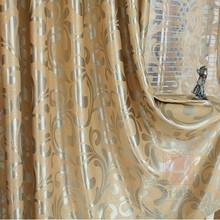 Cortina europeia dupla em jacquard para sala de estar, cortinas blackout com estampa em relevo, para janela de quarto 2024 - compre barato