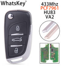 WhatsKey modificado para Peugeot 307, 308, 408, 407, Partner VA2/HU83, llave remota plegable de 433MHz, llave ASK PCF7961, CE0536, ID46 2024 - compra barato