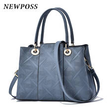 Newposs bolsa feminina vintage casual tote top-alça feminina mensageiro sacos de ombro estudante bolsa carteira de couro 2021 novo 2024 - compre barato