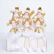 Boneca menina com asas de anjo, decoração de natal, pingente de árvore de natal, decoração de mesa para casa 2024 - compre barato