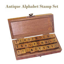 30pcs Retro Uppercase Alphabet Letter Stamp Wooden Rubber Stamp Set Craft Stamps for Scrapbooking Decorating 2024 - buy cheap