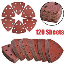 120Pcs 93mm Triangle Sandpaper 6 Holes Disc Sand Sheets Grit 40/60/80/120/180/240 Hook Loop Sanding Disc Polish For Grinder 2024 - buy cheap