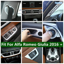 Acessórios foscos para alfa romeo giulia, estojo de proteção para caixa de câmbio, ventilação de ar/botão do motor/correia de segurança 2016 - 2020 suportes 2024 - compre barato