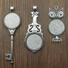 5pcs Fit 25mm Glass Cabochon Jewelry Making Antique Silver Color Cabochon Base Setting Collection Charms Pendant 2024 - buy cheap