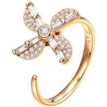 MxGxFam-anillos de molino de viento Whirligig para mujer, joyería de moda, COLOR dorado, 18 k, AAA + circonita cúbica 2024 - compra barato
