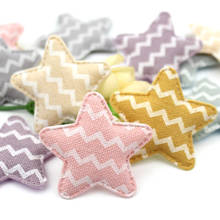 48Pcs 5cm Wave fabric Star shape Padded Appliques For Baby Hairpin headwear crafts Decor Ornament Stick on patches Accessoires 2024 - buy cheap