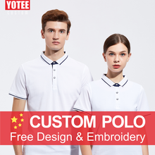 YOTEE Custom Embroidery/Printing polo shirts DIY Brand basic dry fit Polo Shirt Personalized Your Logo Men Women Short Sleeve 2024 - buy cheap