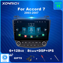 Reproductor Multimedia con Android 11 y navegación GPS para Honda, Radio de coche 2DIN con Carplay integrado, 6GB, 128GB, IA, Control de voz, para Honda Accord 7 2003-2007 2024 - compra barato