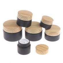 1pc 5ml/10ml/15ml/20ml/30ml/50ml Matte Empty Cream Jars Imitation Wood Grain Lids Cosmetic Pot Container Empty Refillable Bottle 2024 - buy cheap