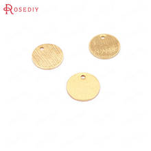(F377)20 pieces 9mm thickness 0.5mm 24K Gold Color Brass Striped Round Disk Charms High Quality Diy Jewelry Findings Accessories 2024 - buy cheap