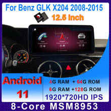 12.5 "android 11 snapdragon 8 núcleo 6 + 128g carro multimídia player gps rádio vídeo estéreo para mercedes benz glk classe x204 2008-2015 2024 - compre barato